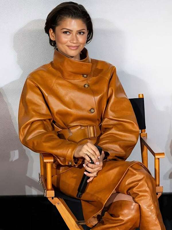 Dune 3 Zendaya Brown Leather Jacket
