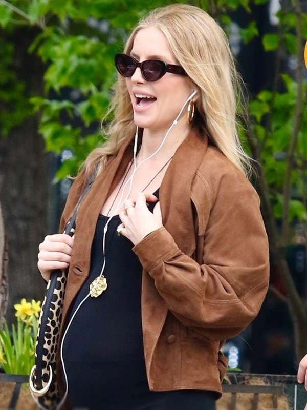 2026 Annabelle Wallis Brown Leather Jacket