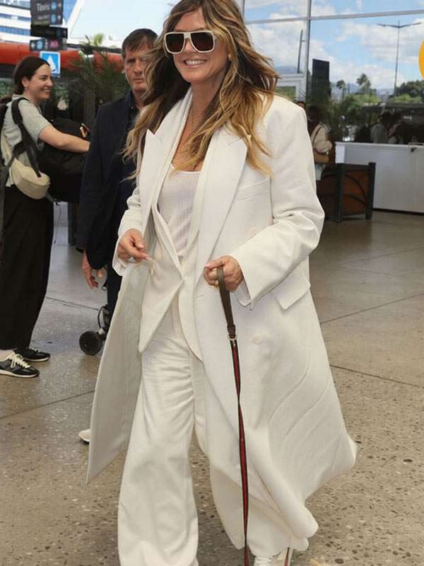 2026 Cannes Film Festival Heidi Klum White Wool Coat