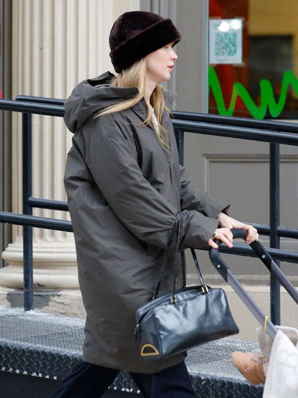 NYC Jennifer Lawrence Grey Coat