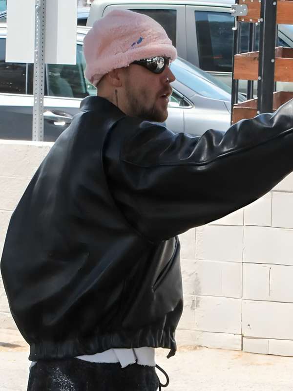 Justin Bieber Black Leather Jacket