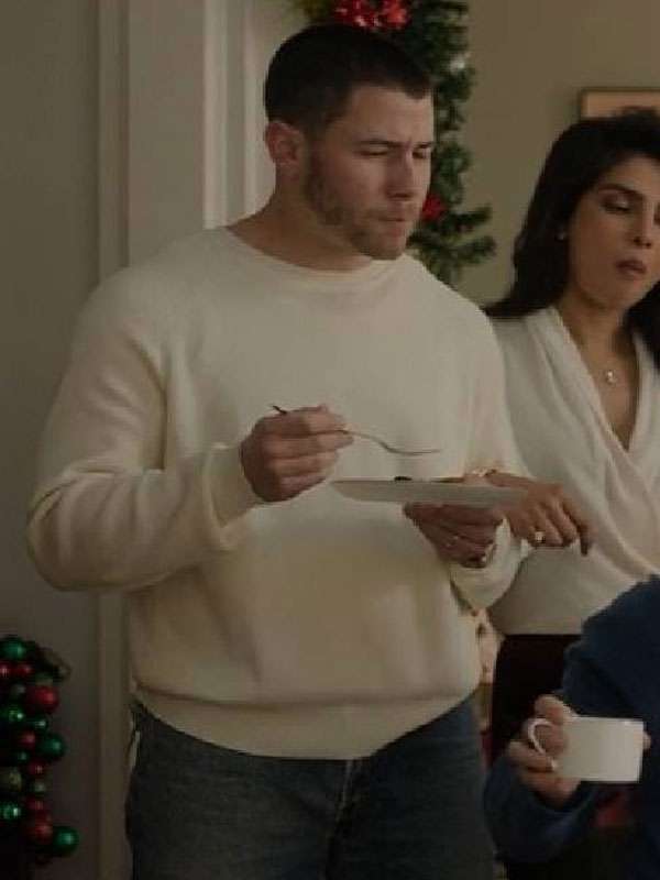 A Very Jonas Christmas Nick Jonas White Sweatshirt