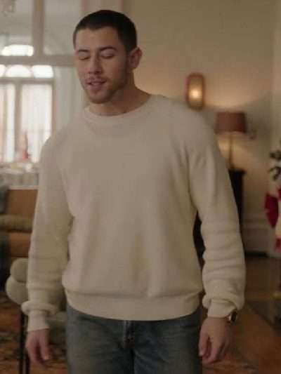 A Very Jonas Christmas Nick Jonas White Sweatshirt