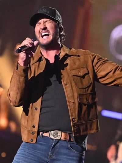 Taylor Swift Night Luke Bryan Brown Suede Leather Jacket