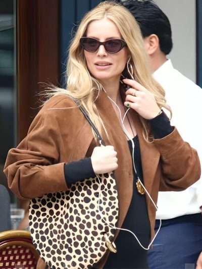 NYC 2026 Annabelle Wallis Suede Leather Jacket