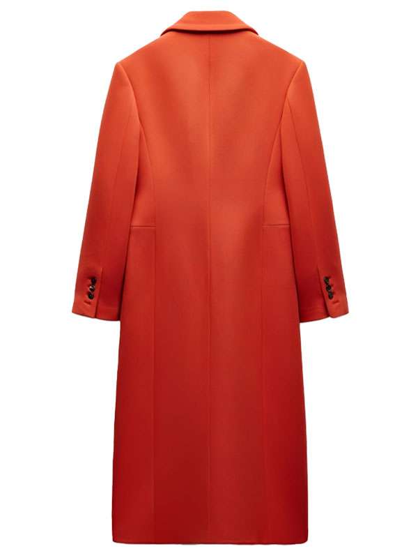 Australian TV Presenter Red Long Wool Coat