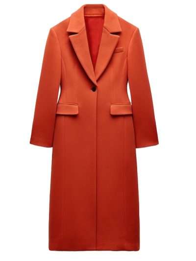 Australian TV Presenter Red Trench Coat