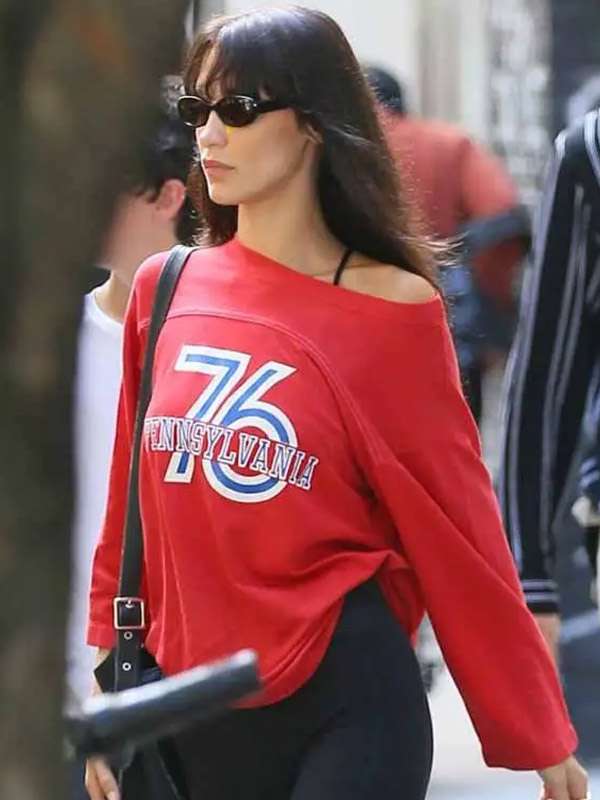 Bella Hadid 76 Red Sweatshirt
