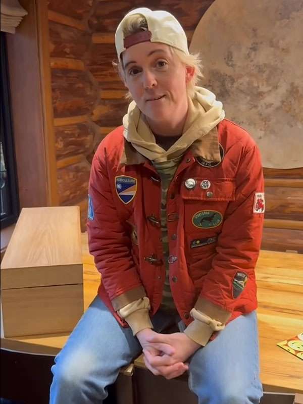Brandi Carlile New York City 2026 Embroidered Patches Red Quilted Chore Jacket