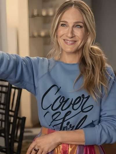 And Just Like That Carrie Bradshaw Blue Sweatshirt