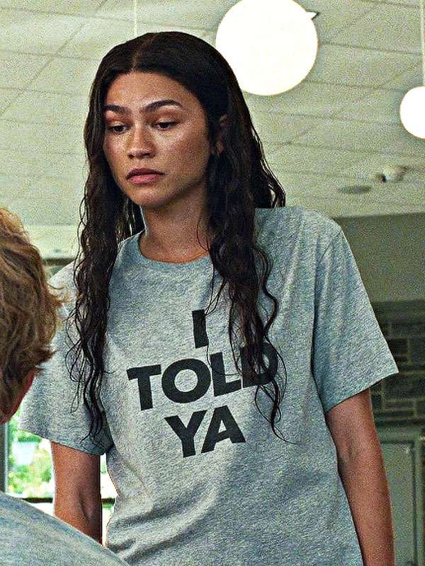 Challengers Zendaya 'I Told Ya Grey T Shirt
