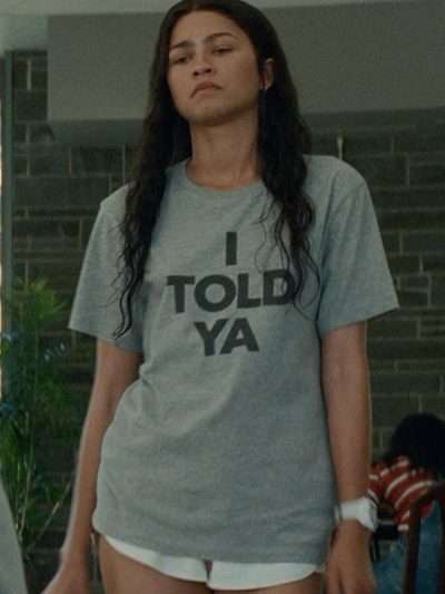 Challengers 2024 Zendaya 'I Told Ya Grey T Shirt