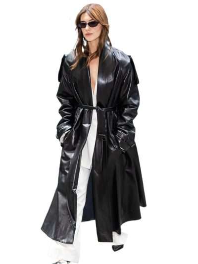 Daisy Edgar-Jones Leather Coat
