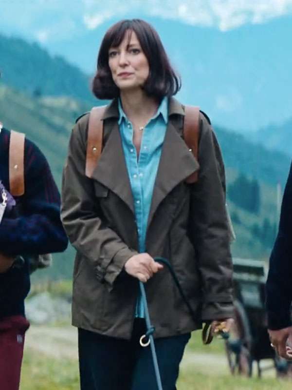 Alexandra Maria Lara Eat Pray Bark Green Cotton Jacket - Image 2