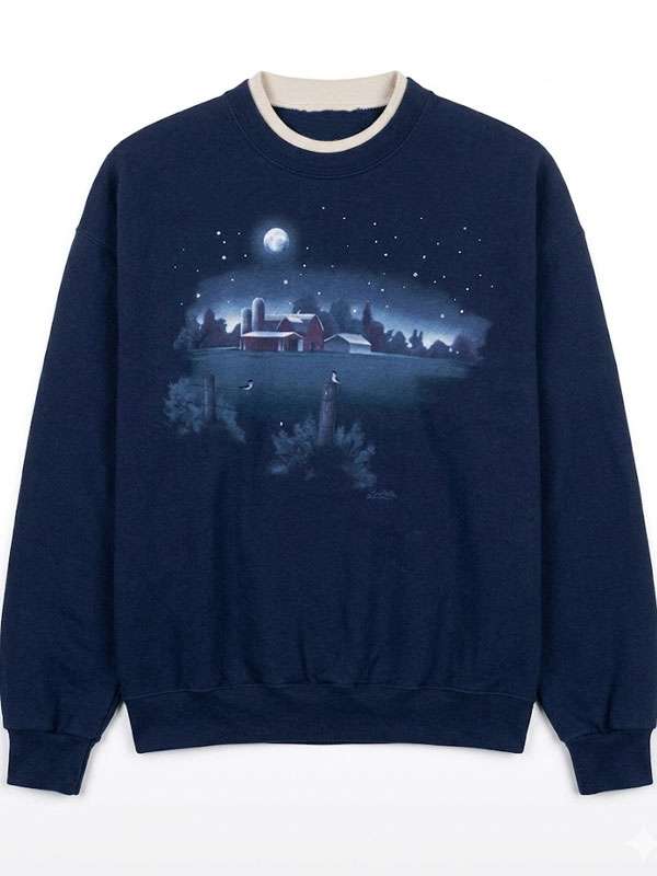 Emma Corrin A Murder At The End Of The World Night Sky Blue Sweatshirt