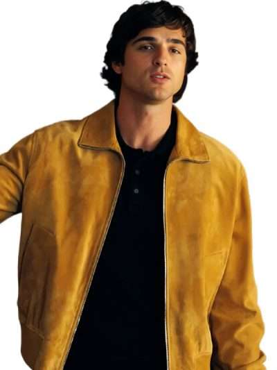 Euphoria S03 Jacob Elordi Brown Bomber Leather Jacket
