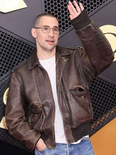 Grammy Jack Antonoff Brown Leather Jacket