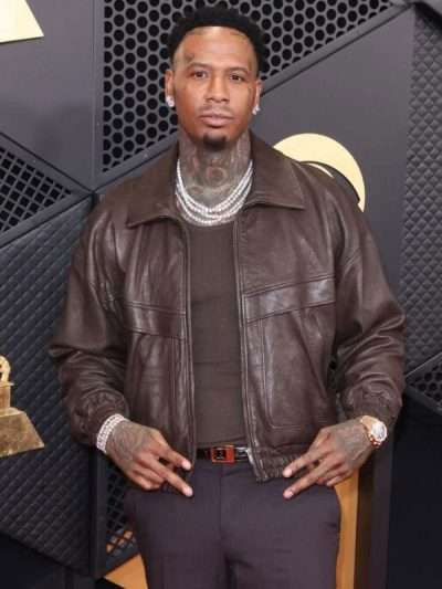 Grammy Awards Moneybagg Yo Brown Leather Jacket
