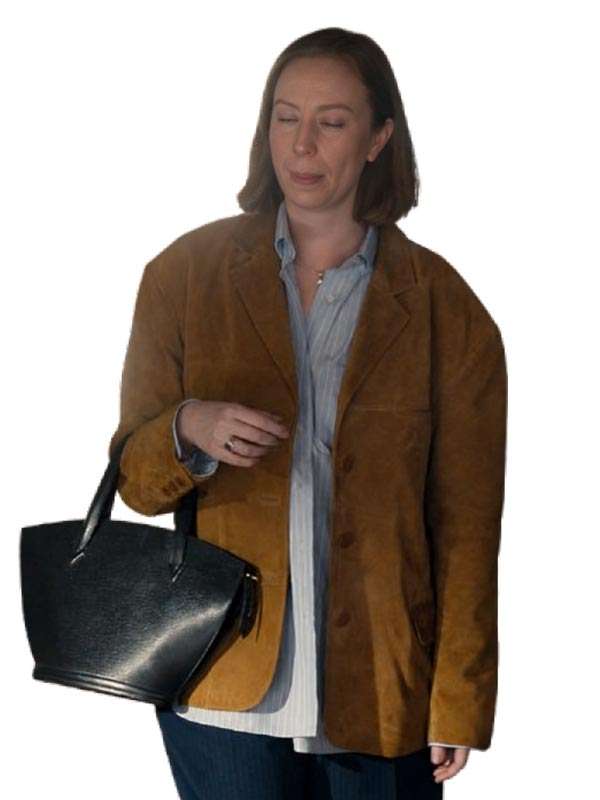 Hacks S05 Ava Daniels Brown Suede Leather Blazer