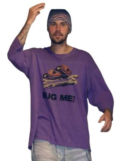 Justin Bieber Bug Me Oversized Purple T-Shirt