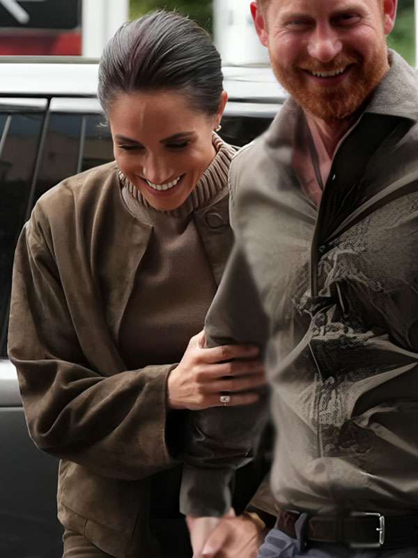 2026 Meghan Olive Green Suede Jacket