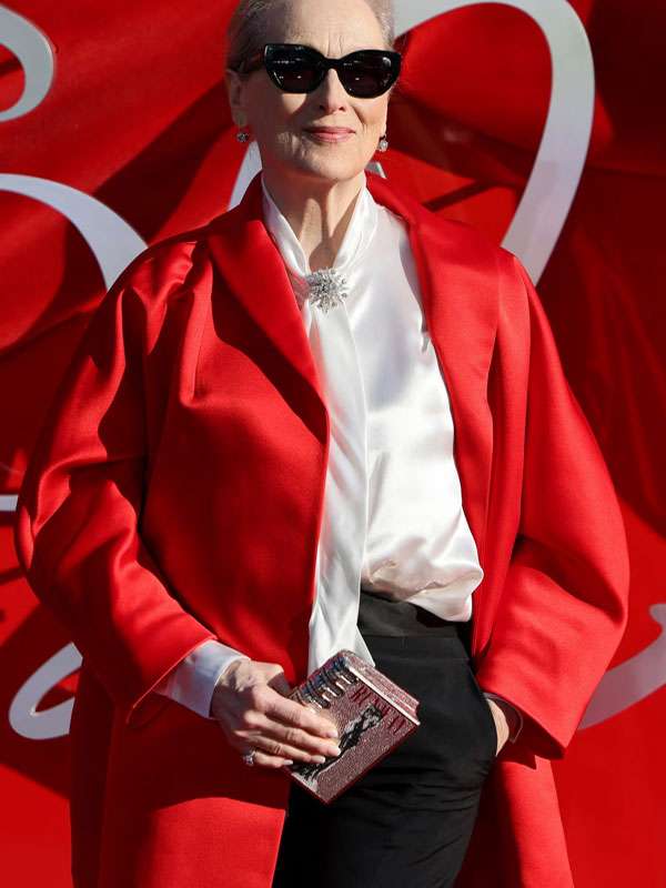 Meryl Streep The Devil Wears Prada 2 Red Satin Trench Coat