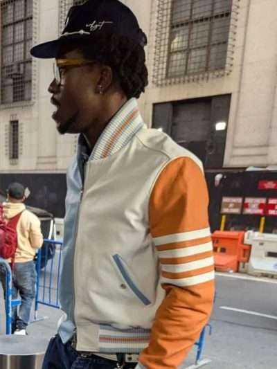 New York City 2026 Wisdom Kaye 4-Bar Stripe Bomber Leather Jacket