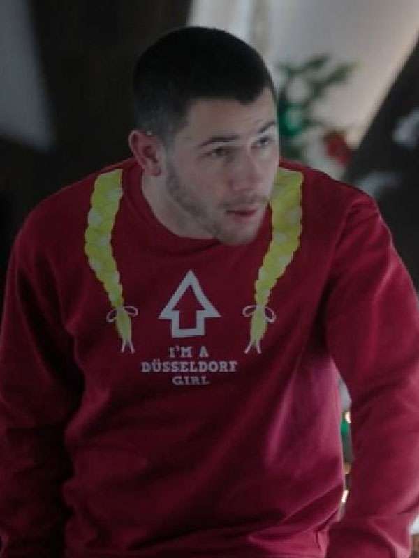 A Very Jonas Christmas Nick Jonas Red Sweatshirt