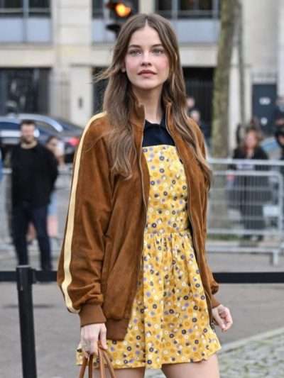 Paris Fashion Week 2026 Barbara Palvin Brown Jacket