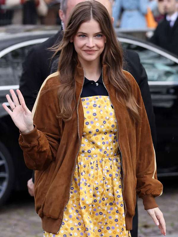 PFW Barbara Palvin Brown Jacket