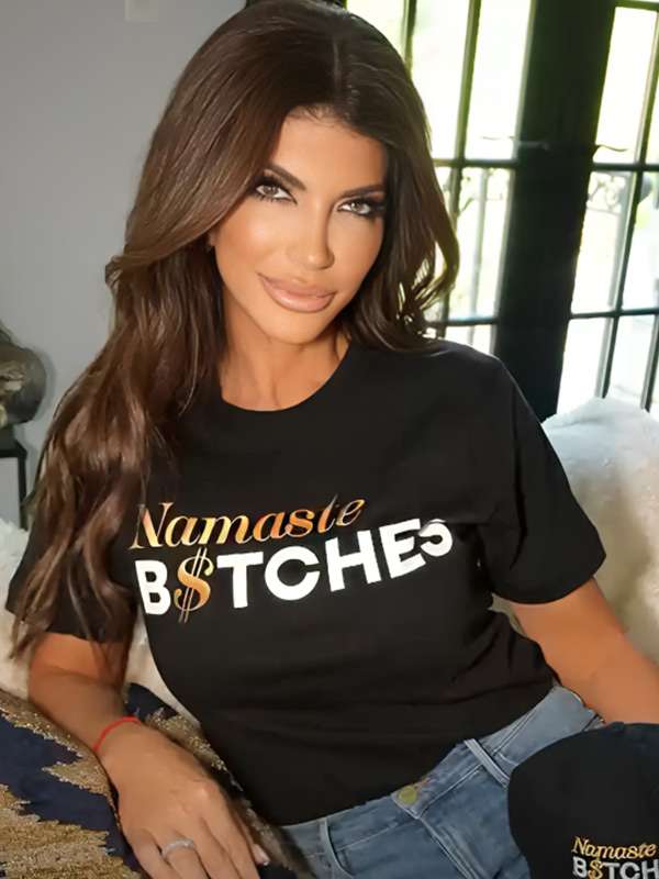 RHONJ Teresa Giudice Namaste Bitches Black T-Shirt