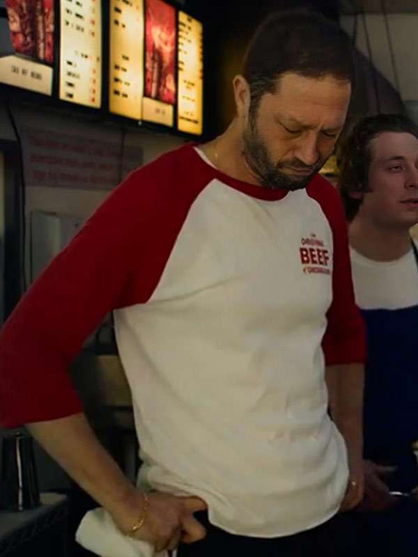 The Bear Ebon Moss-Bachrach Red and White T-Shirt