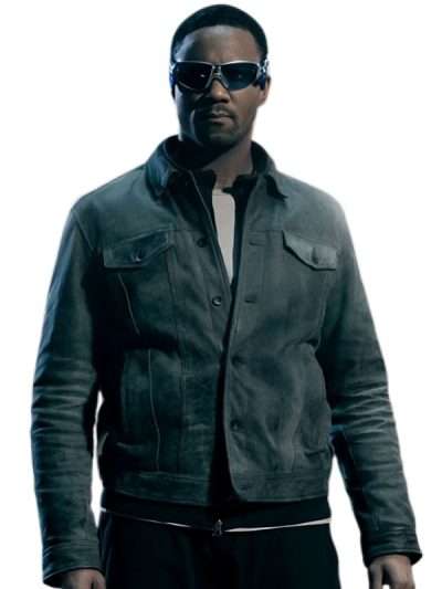 The Boys S05 Jessie T. Usher Grey Suede Leather Jacket