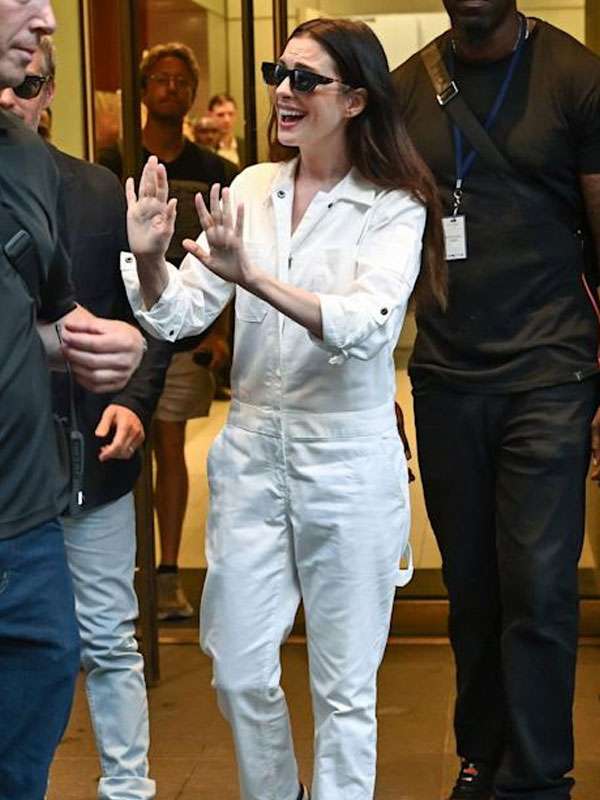 The Devil Wears Prada 2 Anne Hathaway White Cotton Jumpsuit