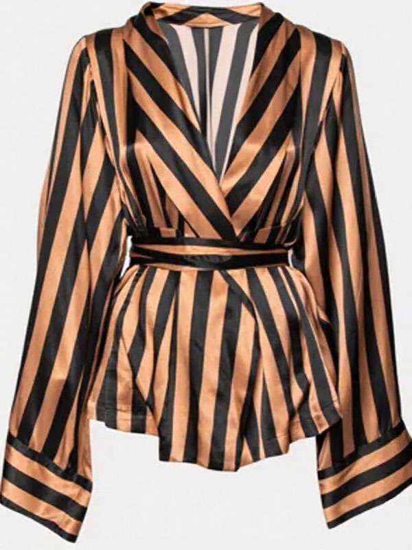Meryl Streep The Devil Wears Prada 2 Orange and Black Stripe Robe