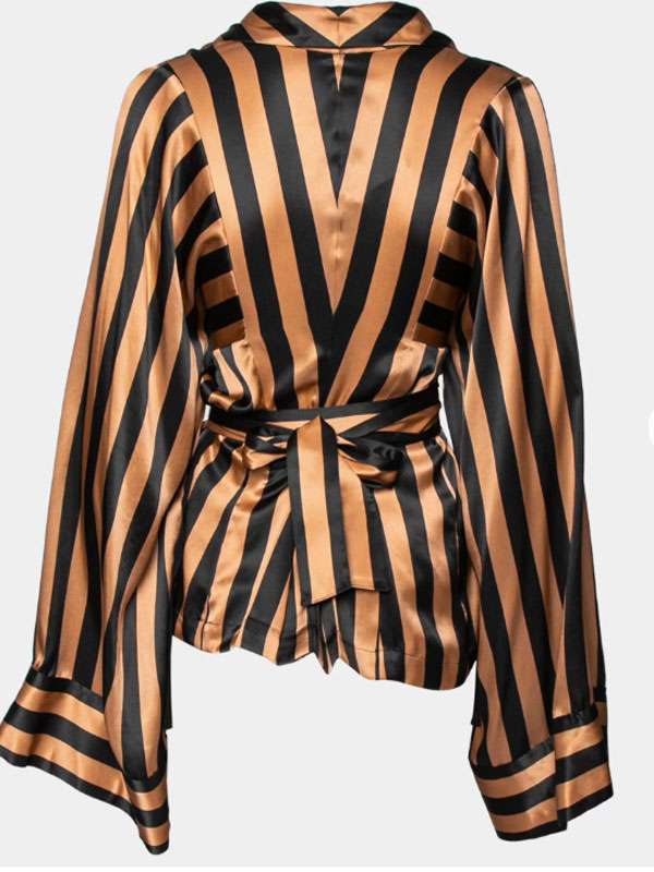 The Devil Wears Prada 2 Meryl Streep Orange and Black Stripe Robe