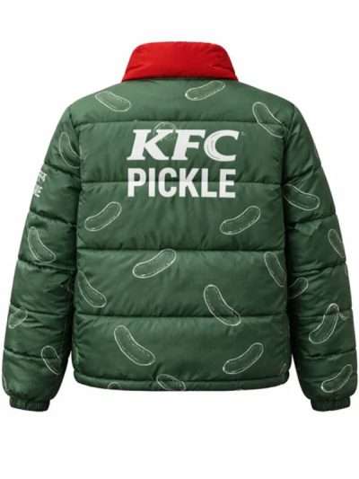 Women KFC Pickle Puffer Green Jacket