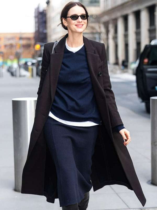 Caitriona Balfe Dark Brown Long Coat