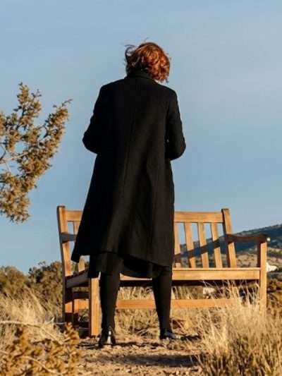 Allison Janney Miss You, Love You Black Wool Coat