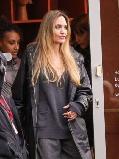 Angelina Jolie Couture 2026 Black Leather Coat