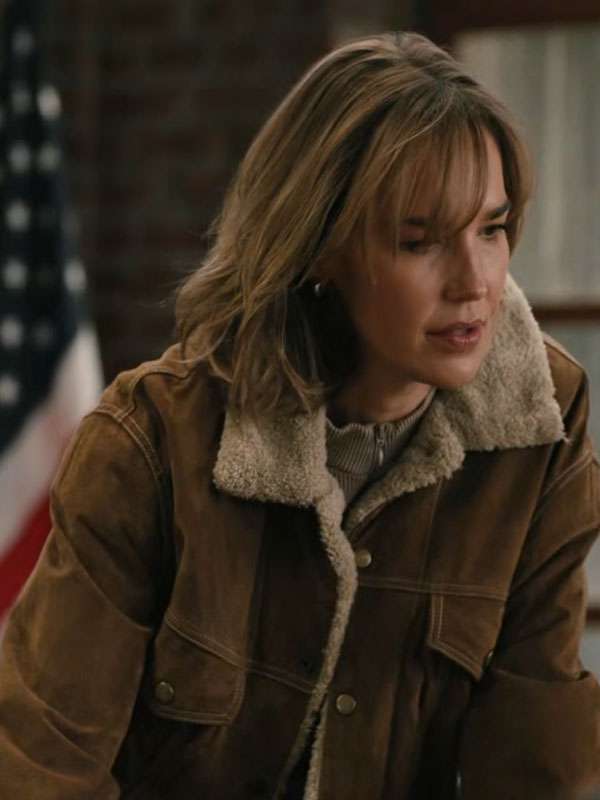 Belle Skinner 2026 Marshals Shearling Suede Leather Jacket