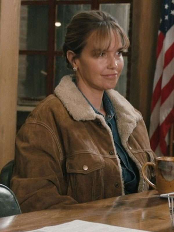 Belle Skinner 2026 Marshals Shearling Brown Suede Leather Jacket