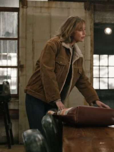 Belle Skinner Marshals Shearling Brown Suede Leather Jacket