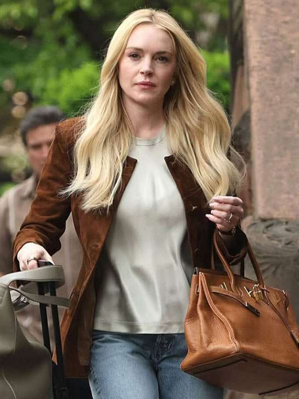 Count Me Lies 2026 Violet Lockhart Brown Suede Leather Blazer