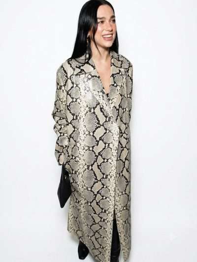 Dua Lipa Snakeskin Trench Coat