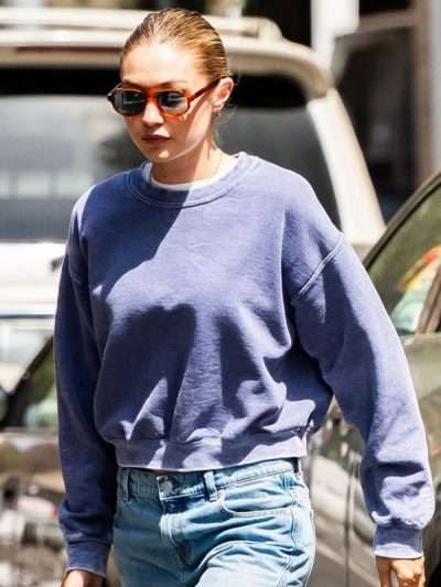 Gigi Hadid NYC 2026 Blue Sweatshirt