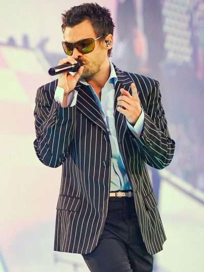 Harry Styles Together Together Tour Embley Stadium 2026 Black Pinstripe Blazer