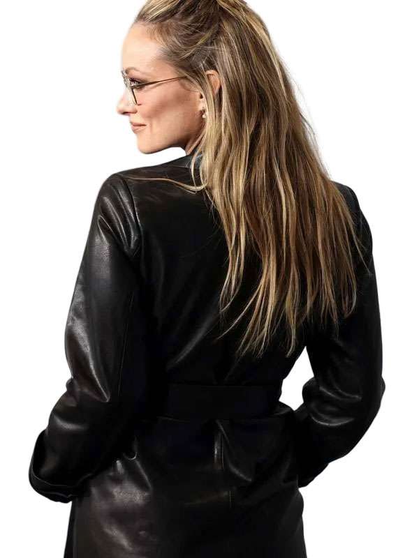I Want Your Sex 2026 Olivia Wilde Leather Trench Coat