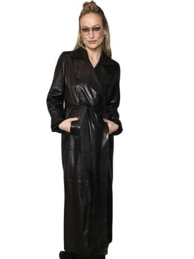 I Want Your Sex Olivia Wilde Leather Trench Coat