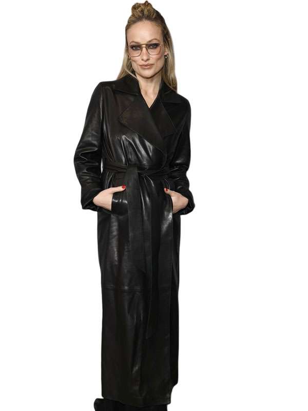 I Want Your Sex Olivia Wilde Leather Trench Coat